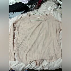 nice sweater; size large; light pink